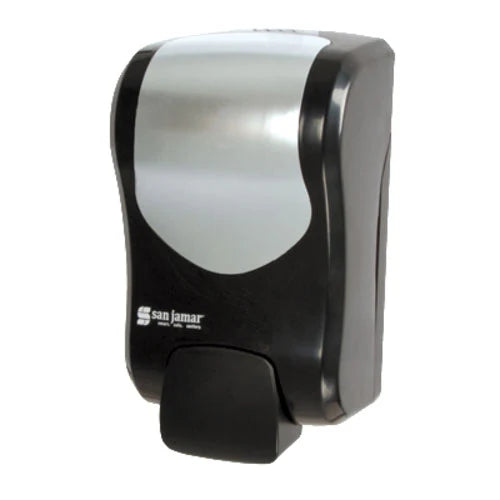 San Jamar SF970BKSS Rely Manual Soap & Sanitizer Dispenser