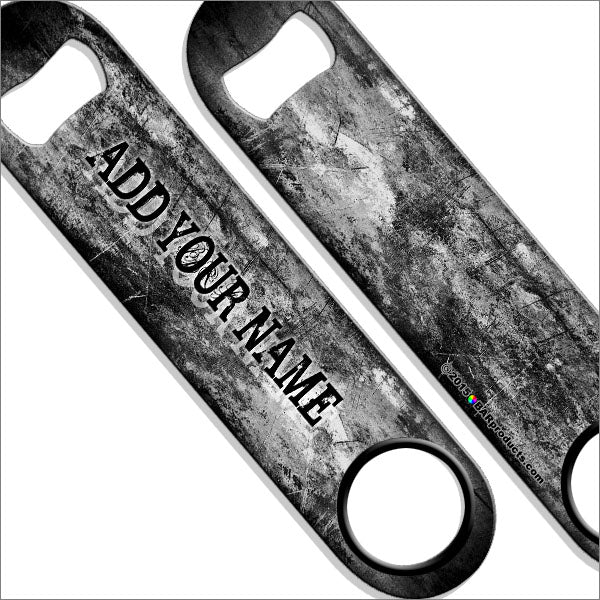 ADD YOUR NAME SPEED Bottle Opener – Grunge – Several Color Options