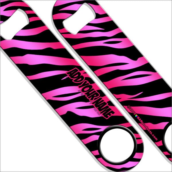 ADD YOUR NAME SPEED Bottle Opener – Zebra Patterns – Several Color Options