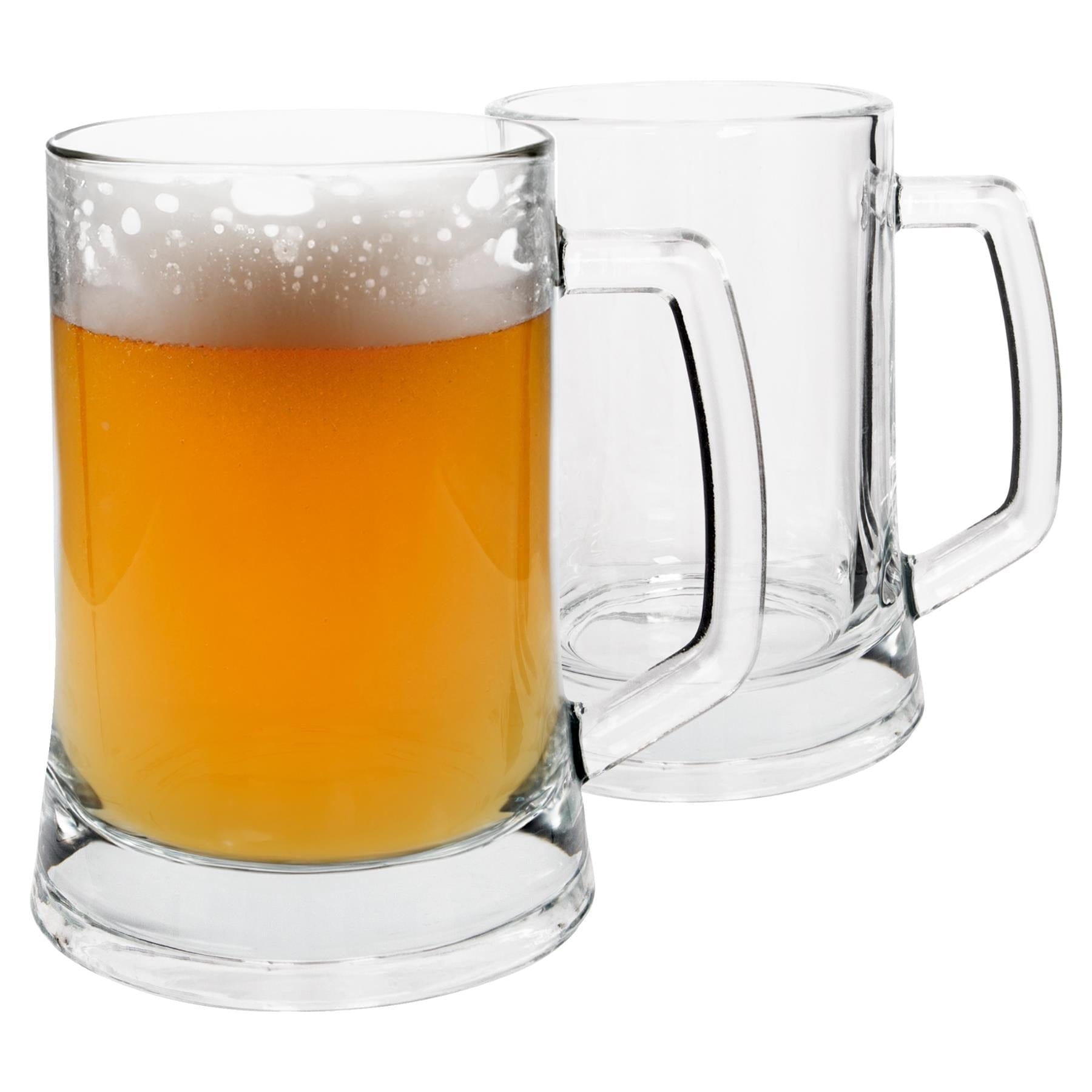500ml Glass Beer Mugs - Pack of 2
