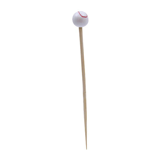 Tablecraft BAMSP145 Bamboo Baseball Sport Pick, 4-1/2, Pack of 100