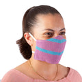 2 Handwoven Lilac and Teal Cotton Headband Face Masks - Zapotec Dawn