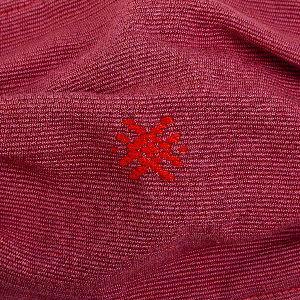 2 Handwoven Embroidered Burgundy Cotton Face Masks - Burgundy Berry