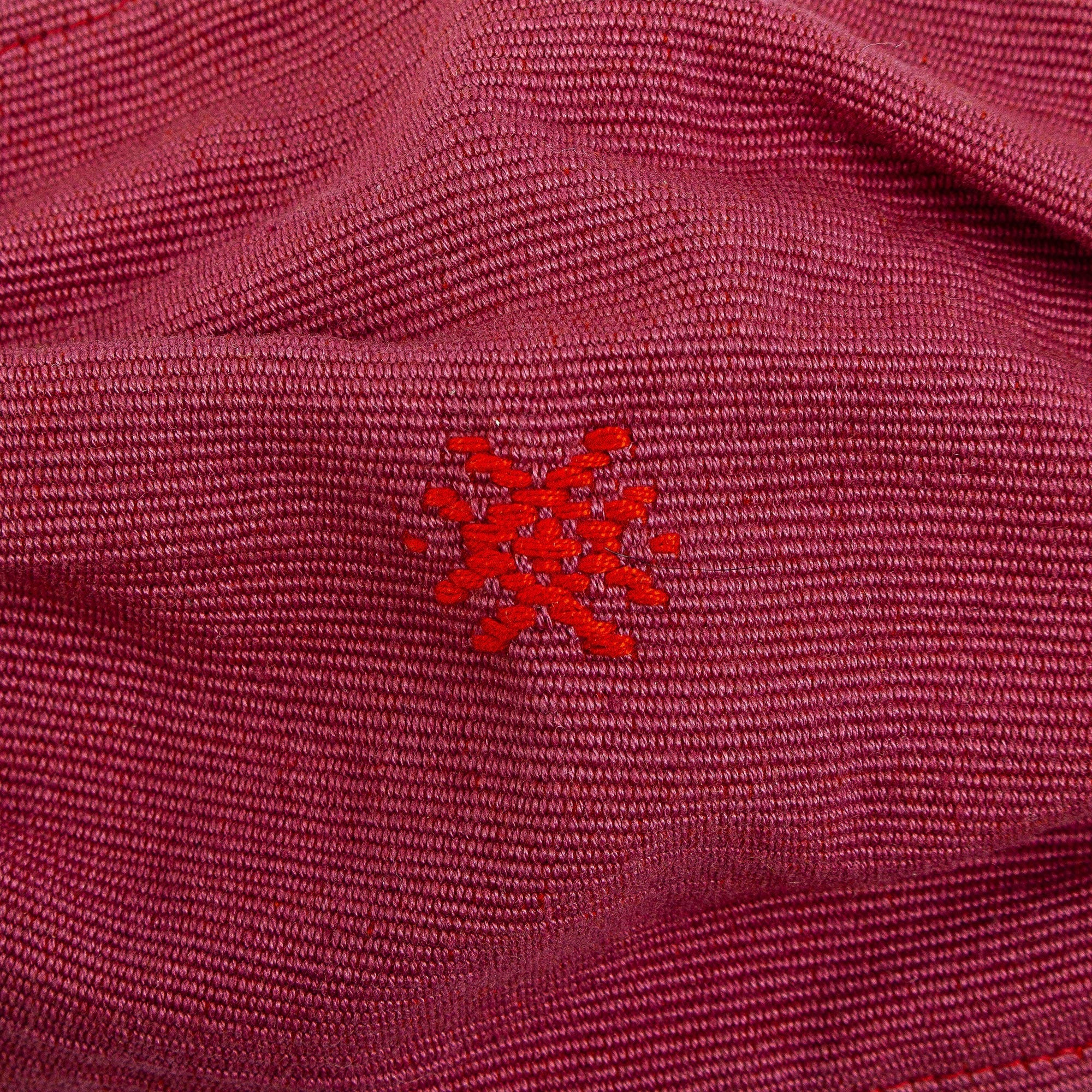 2 Handwoven Embroidered Burgundy Cotton Face Masks - Burgundy Berry