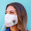 Hand-Painted Cotton 3-Layer Green Floral Skull Motif Mask - Little Green Skull