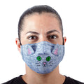 Blue Cotton Chambray 3-Layer Ear Loop Cat Face Mask - Chambray Kitty Cat
