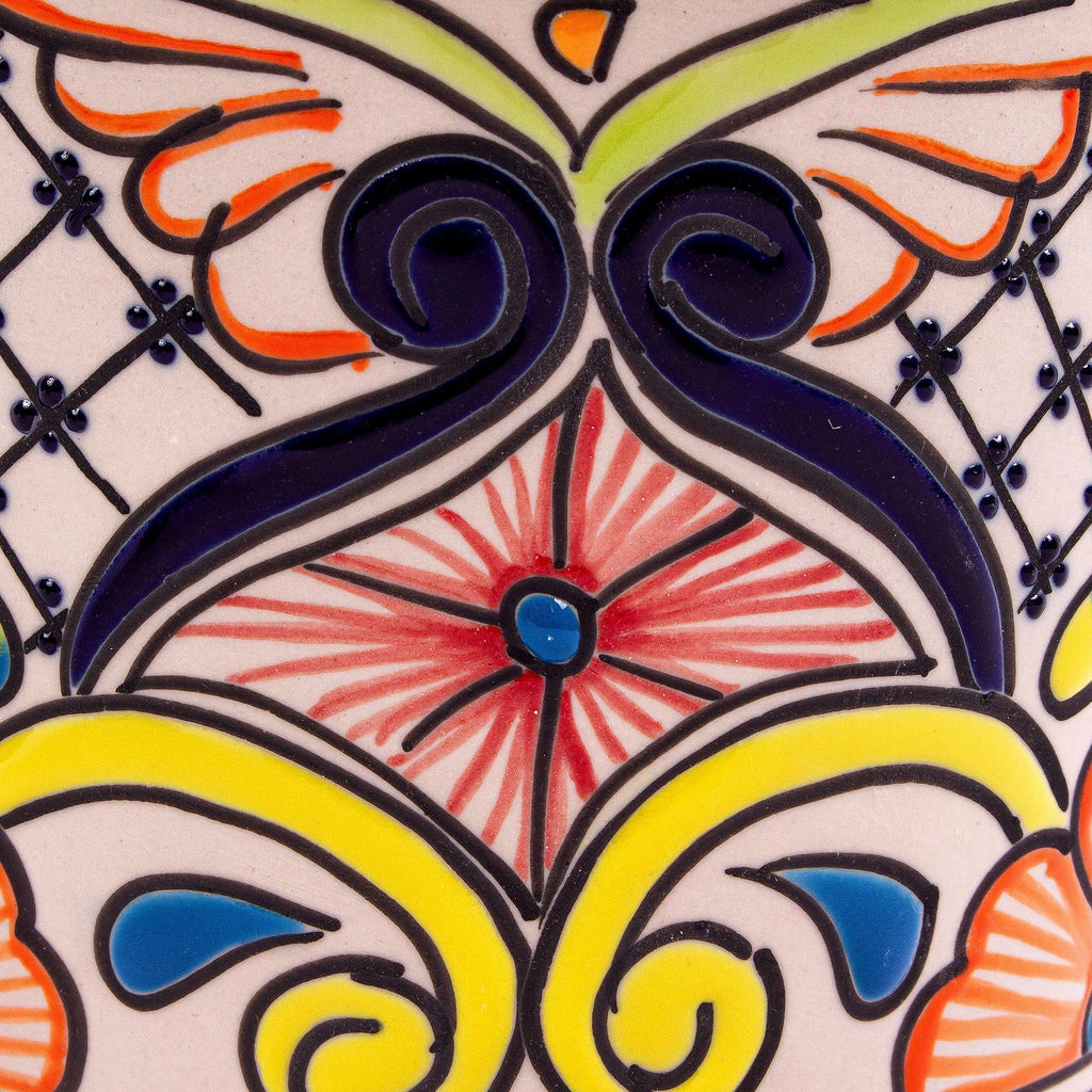 Ceramic Flower Pot from Mexico (6.25 Inch Diameter) - Colorful Mercado