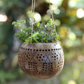 Coconut Shell Hanging Planter Crafted by Hand in Bali - Gardening