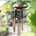 Animal-Themed Bamboo and Coconut Shell Wind Chime - Bali's Rhythm