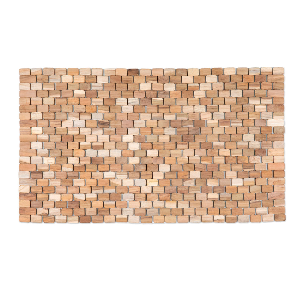 Handcrafted Minimalist Teak Wood Mat from Bali - The Pathway