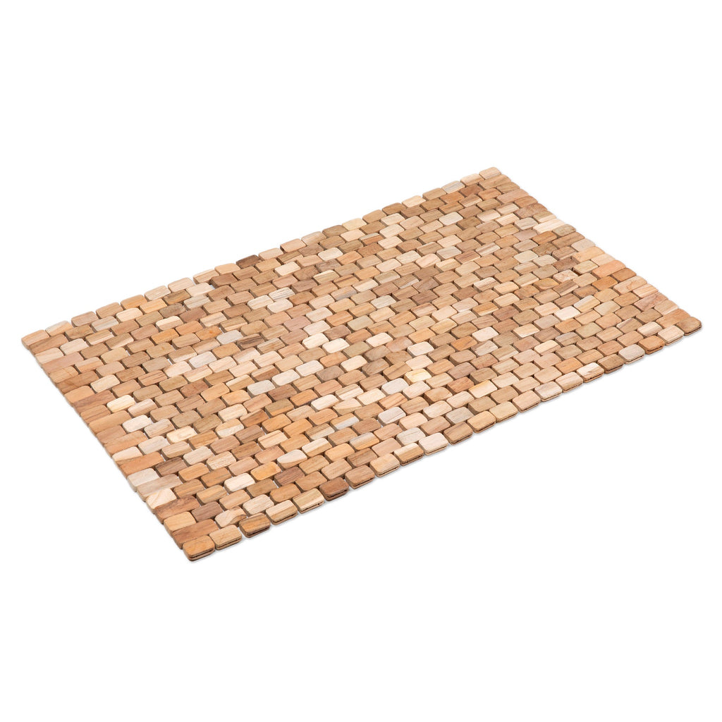 Handcrafted Minimalist Teak Wood Mat from Bali - The Pathway