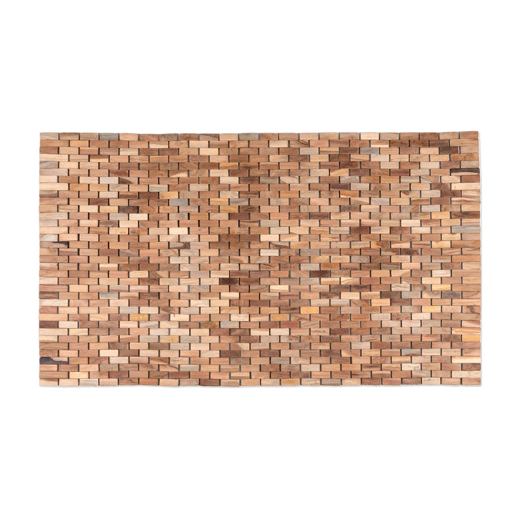 Handcrafted Modern Natural Brown Teak Wood Mat from Bali - The Roadside