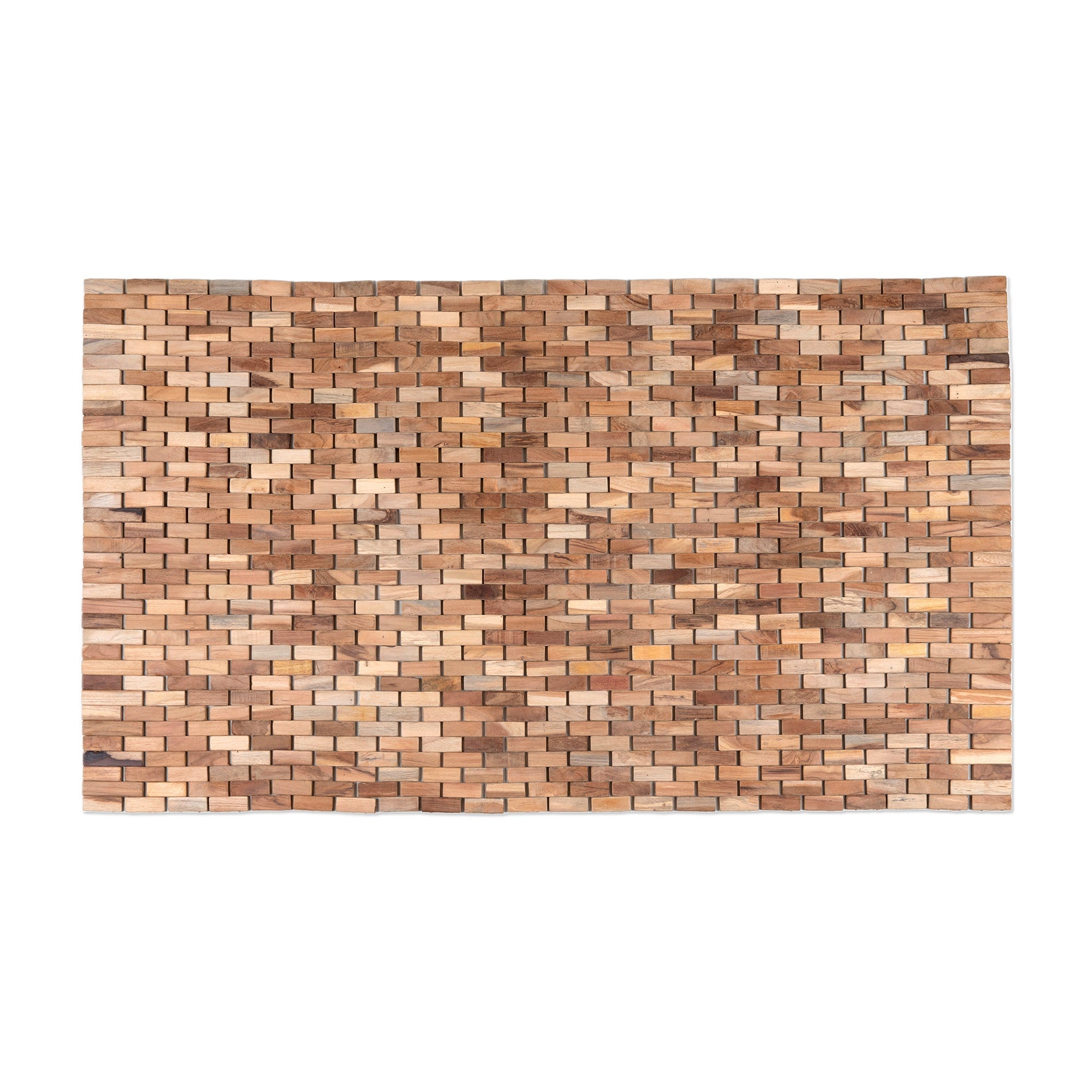 Handcrafted Modern Natural Brown Teak Wood Mat from Bali - The Roadside