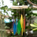 Handcrafted Rainbow Glass and Bamboo Wind Chime from Bali - Rainbow Tunes