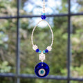Classic Nazar-Themed Blue Crystal and Glass Bead Suncatcher - Cosmic Puissance